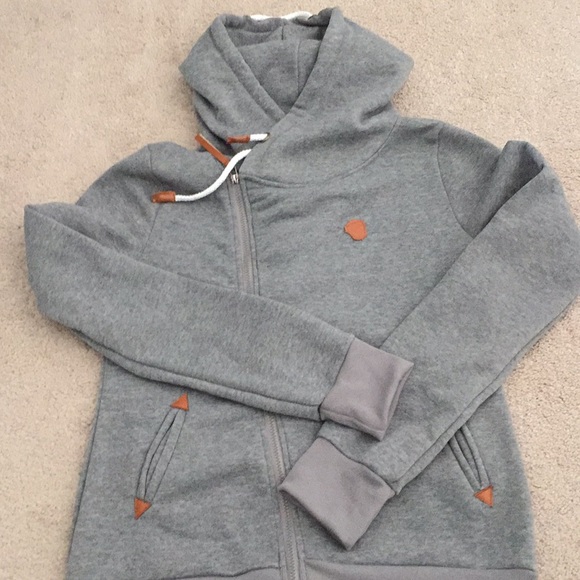 Off center zipper hoodie Clearance